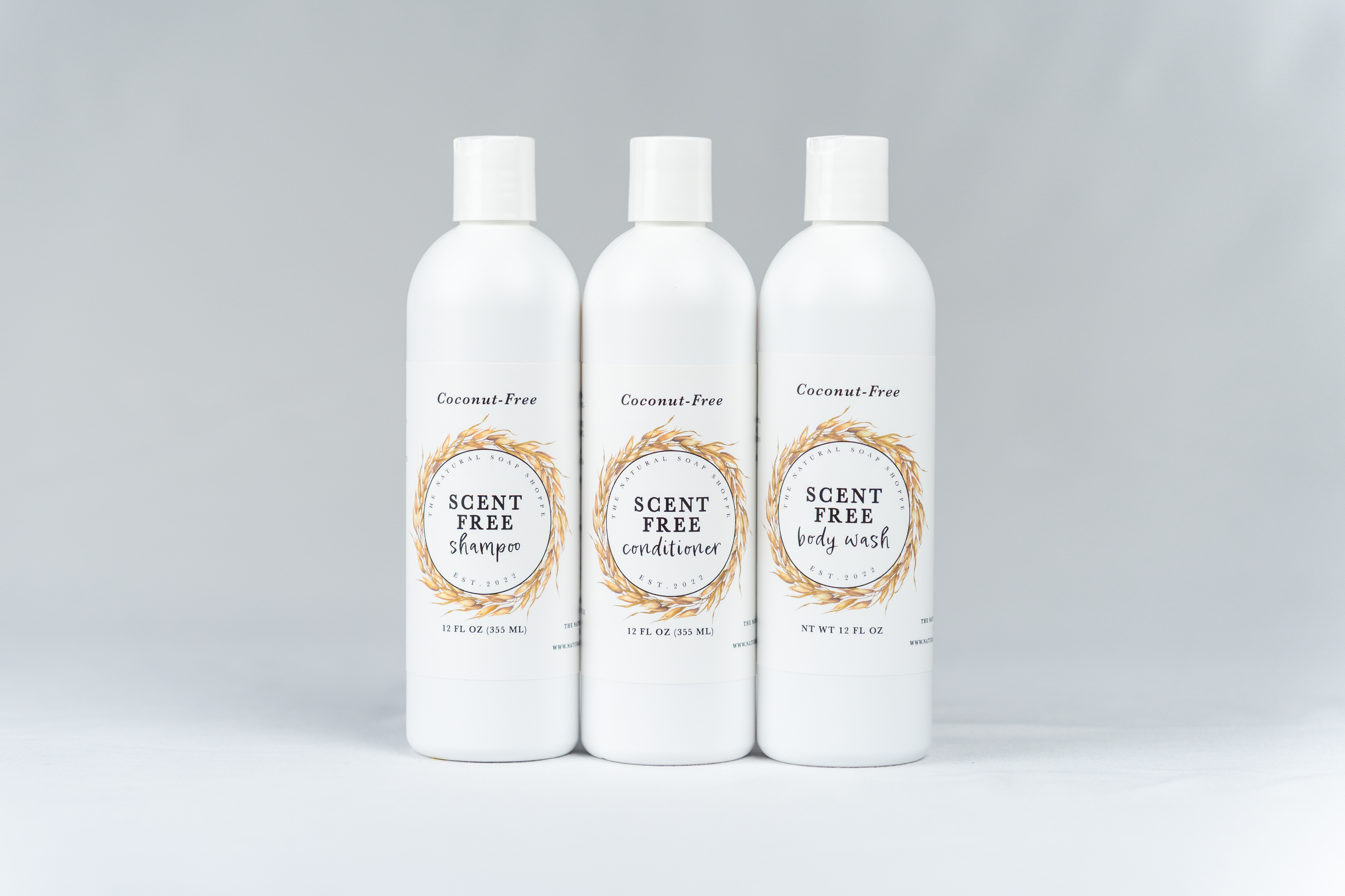 Shower Essentials Bundle - Scent-Free (Shampoo, Conditioner, Body Wash)