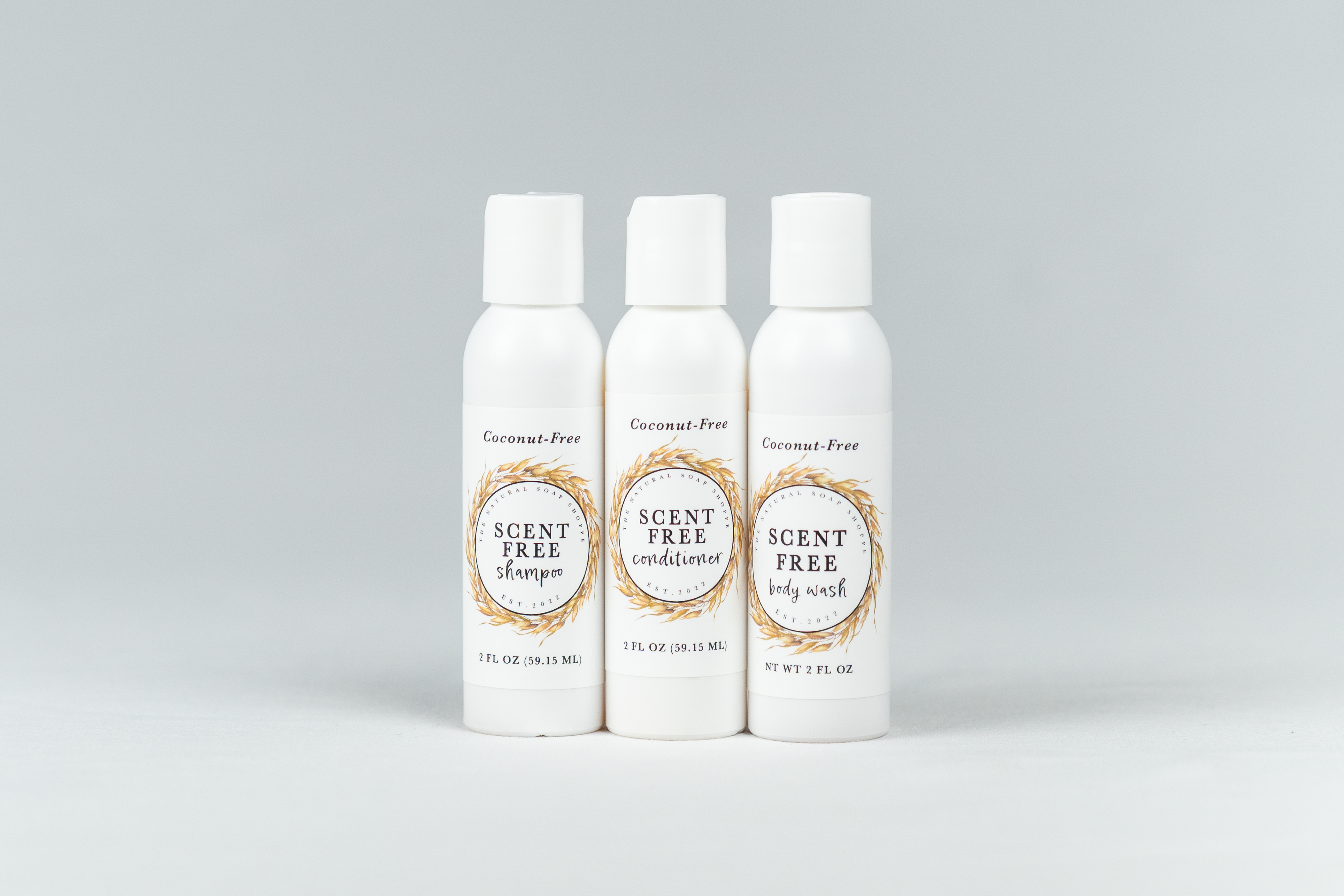 Shower Essentials Bundle - Scent-Free (Shampoo, Conditioner, Body Wash)